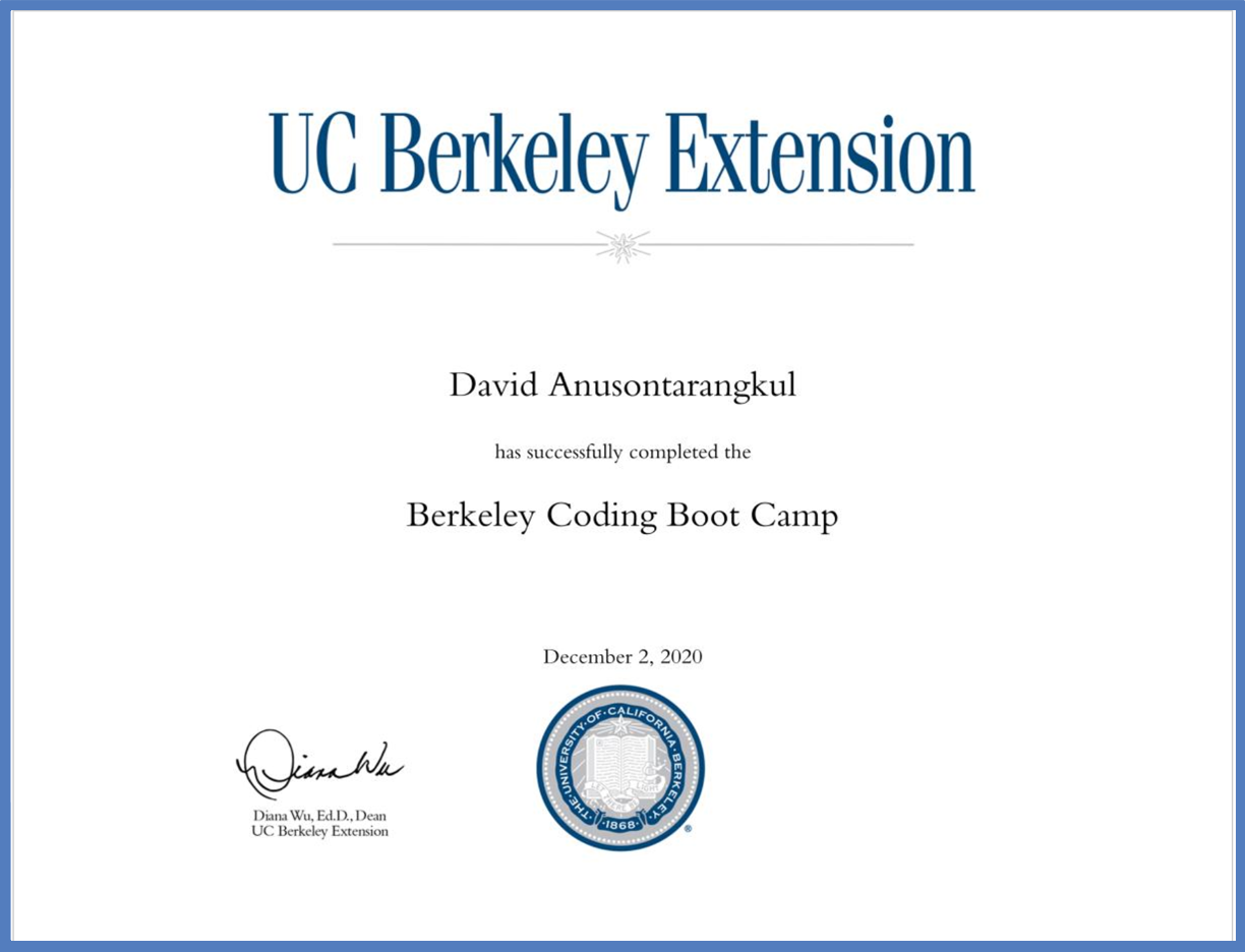 UC Berkeley Coding Certificate